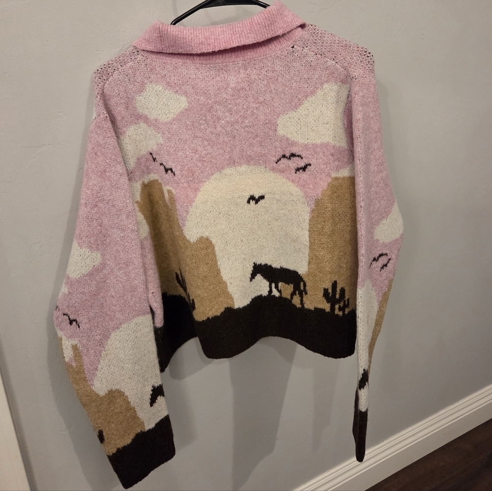 NWT Viral Desert Sunset Cardigan Pink - Picture 7 of 8